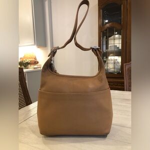 Vintage Coach Legacy Hobo Zip Shoulder Bag Camel Color Leather Nickel w/Hangtag